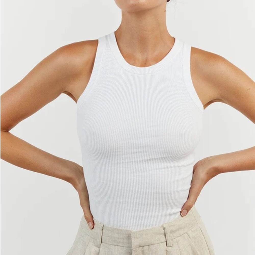 Dissh Jenna White Knit Tank